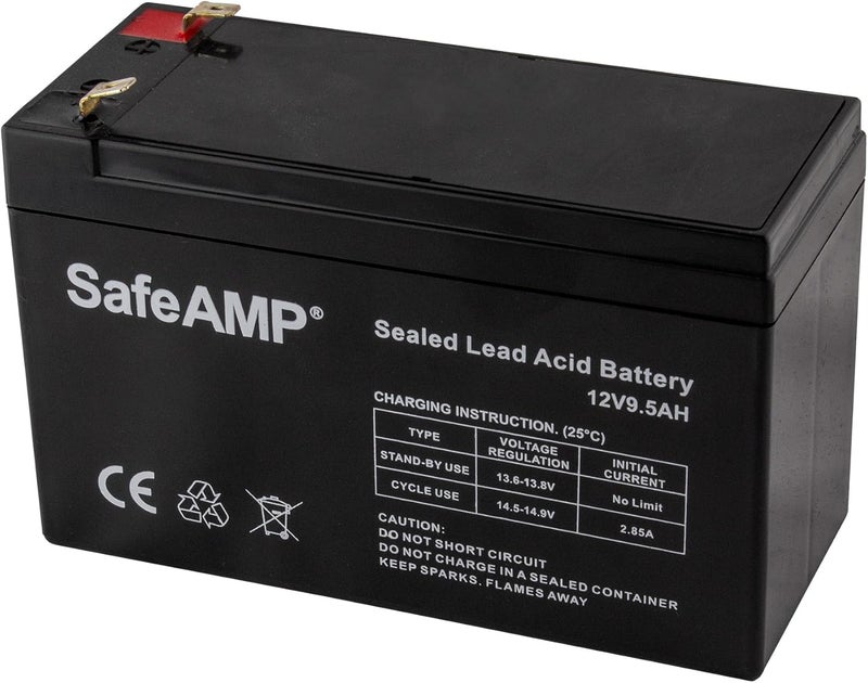 SafeAMP UPS 9.5Ah, 12V Replacement Battery RBC17 Compatible with APC UPS Models E650G1, BE750G, BR700G, BE850M2, BE850G2, BX850M, BE650G, BN600, BN700MC, BN900M, ... (1 Pack) - Image 1